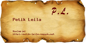 Petik Leila névjegykártya